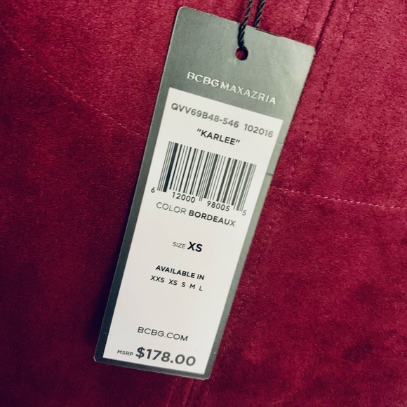 NWT! BCBGMaxAzria • Karlee Mini Dress • Faux Suede Dress • XS • Retail $178 - Picture 9 of 15